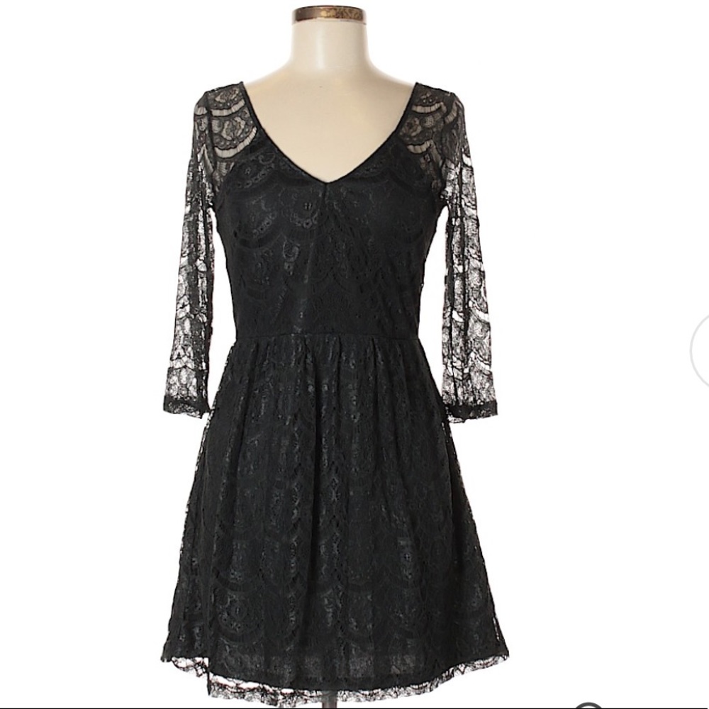 Jessica Simpson A-line Black Lace Dress